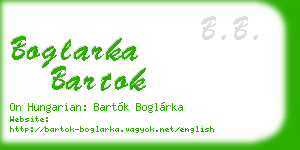 boglarka bartok business card